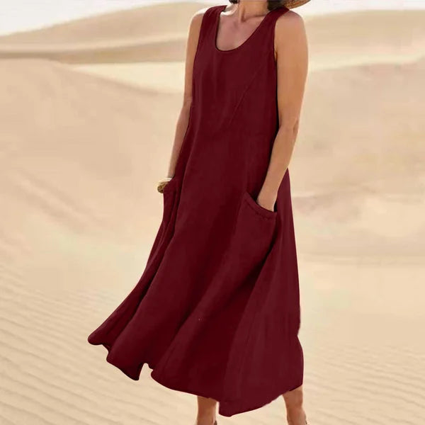 Dahlia | White Linen Dress – Elegant, Breathable & Voluminous 9