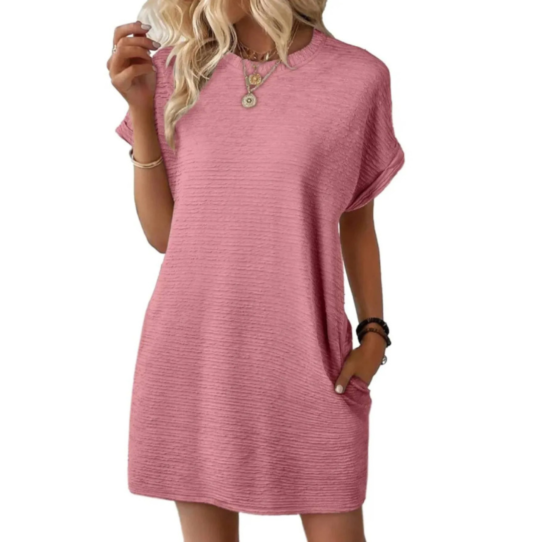 Debra | Textured Ribbed T-Shirt Dress 1