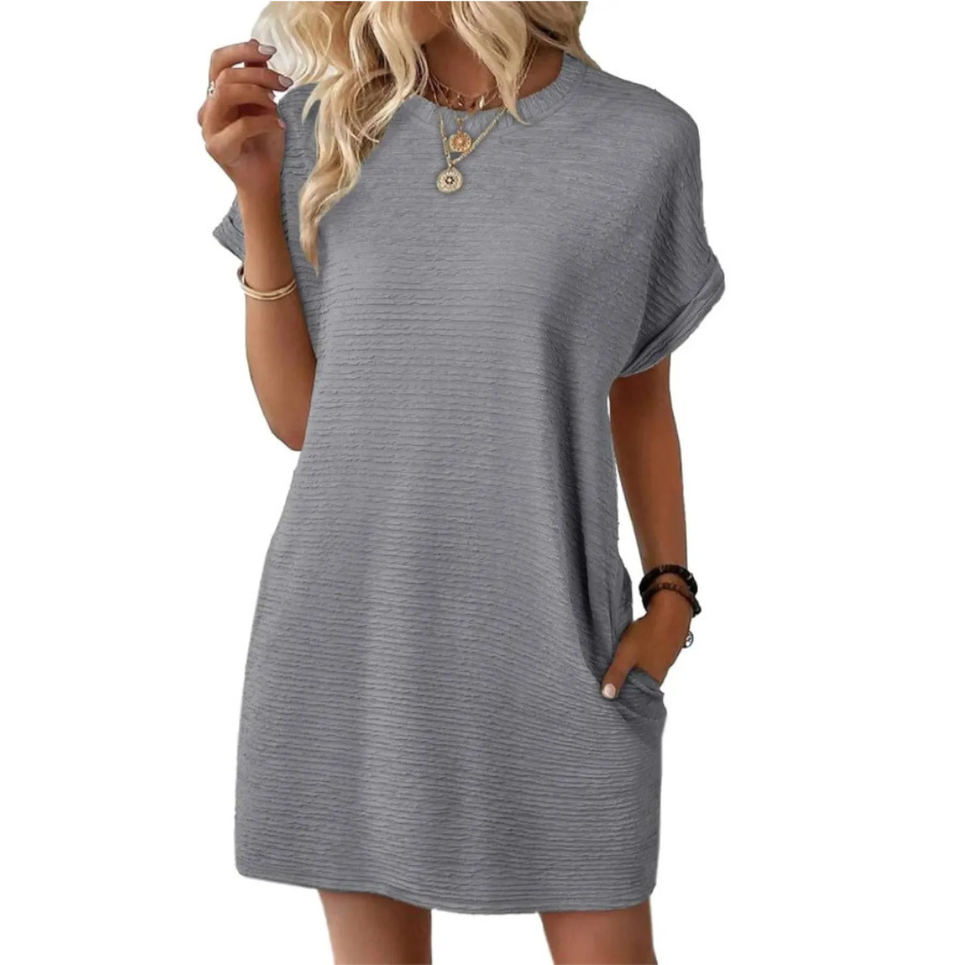 Debra | Textured Ribbed T-Shirt Dress 11