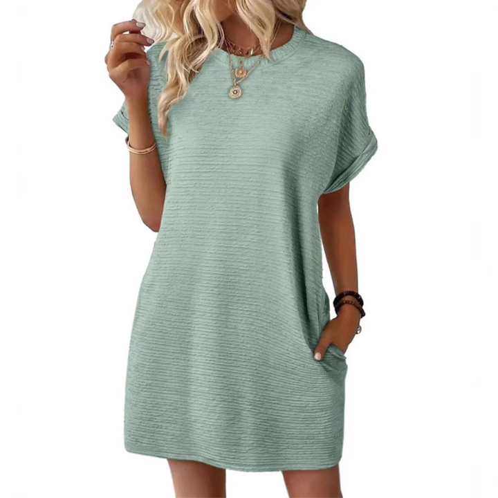 Debra | Textured Ribbed T-Shirt Dress 2