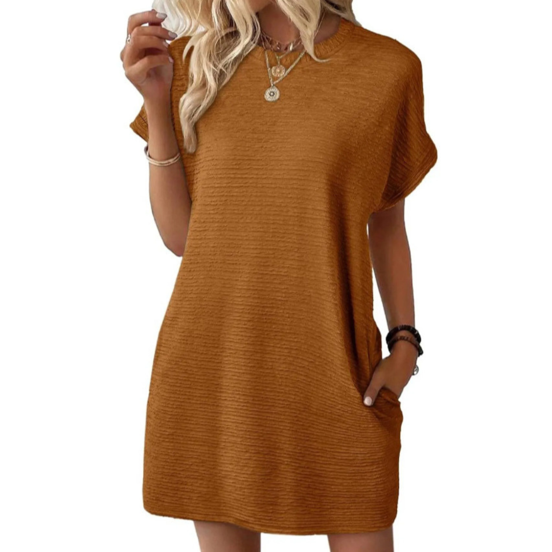 Debra | Textured Ribbed T-Shirt Dress 5