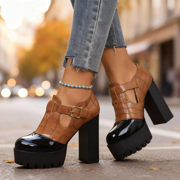 Delaine | Women's Pumps Platform Block Heel Vintage Charm Stylish Fit 3