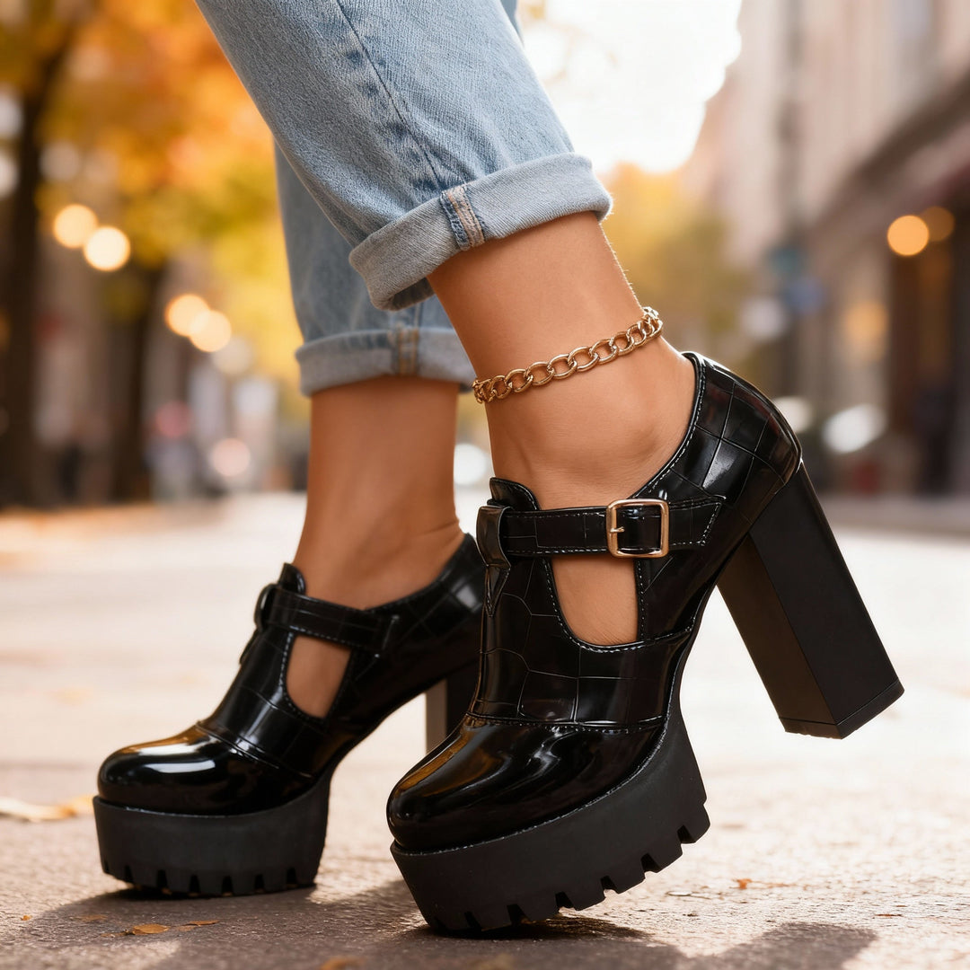 Delaine | Women's Pumps Platform Block Heel Vintage Charm Stylish Fit 5