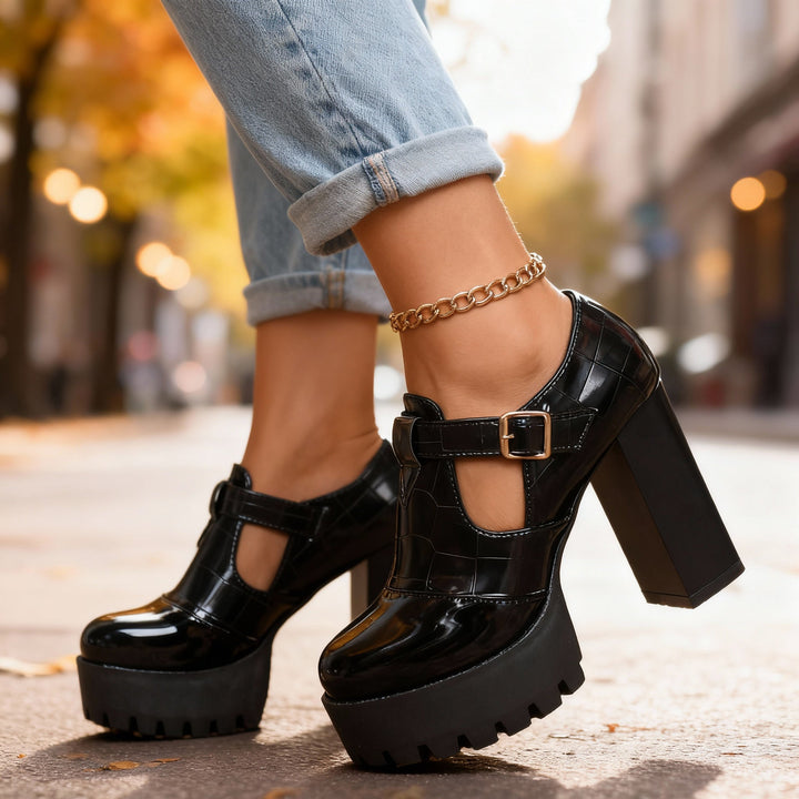 Delaine | Women's Pumps Platform Block Heel Vintage Charm Stylish Fit 5