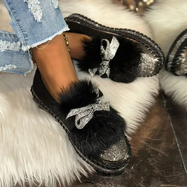 Delilah | Elegant Platform Loafers with Crystal Bow Detail for Women 0