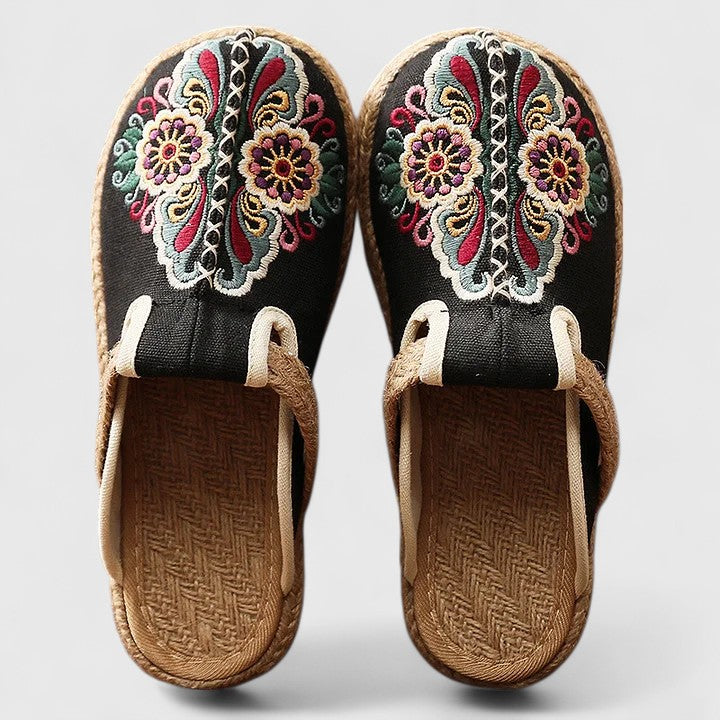 Delphina | Floral embroidered mules 2