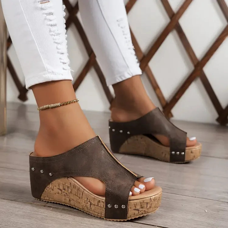 Elara | Black Wedge Sandals for Women Comfortable Minimalist Style 3