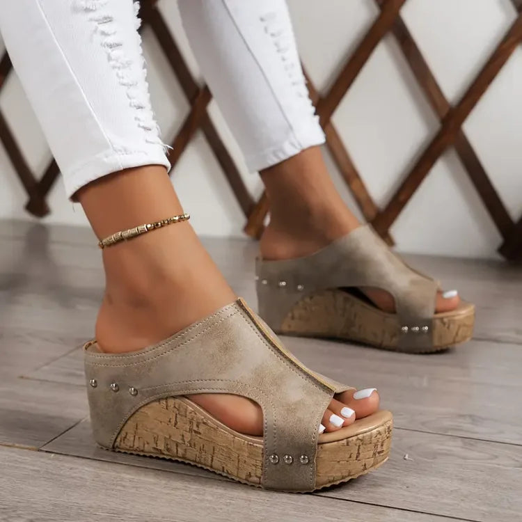 Elara | Black Wedge Sandals for Women Comfortable Minimalist Style 4
