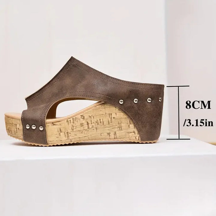 Elara | Black Wedge Sandals for Women Comfortable Minimalist Style 5