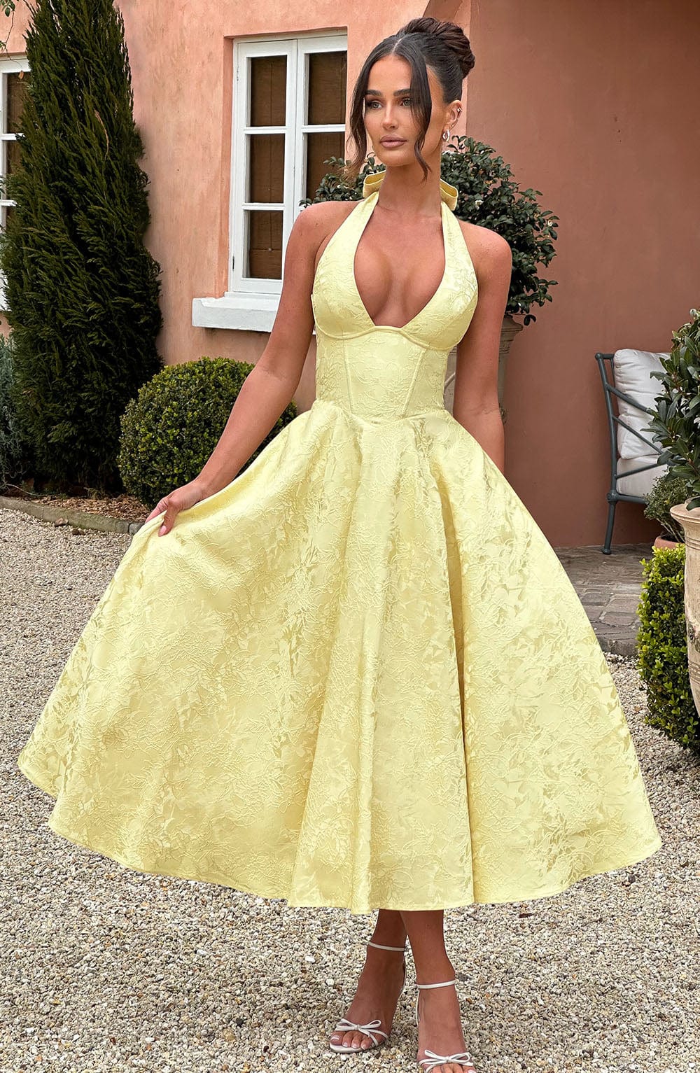 Elara | White Dress Elegant Wedding Guest Sleeveless Design 0