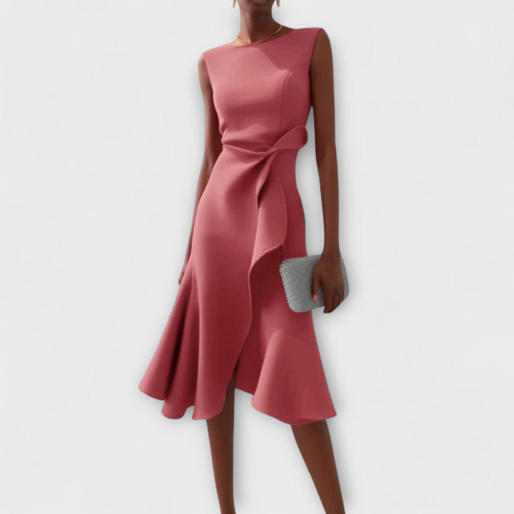 Eleanor | Elegant Asymmetric Midi Dress for Special Occasions 3