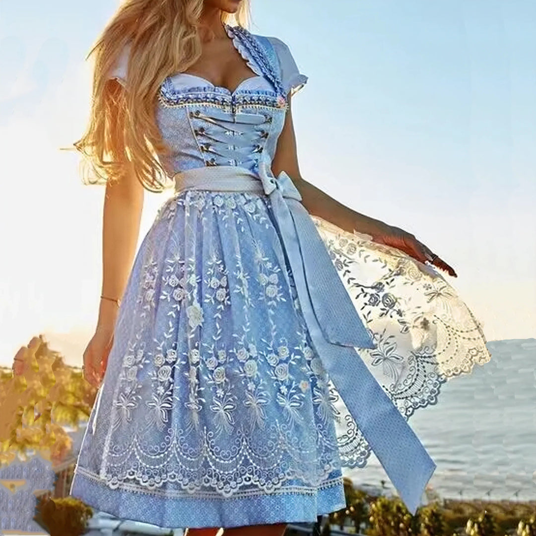 Eleanor | Embroidered Lace Apron Traditional Dirndl Dress 0
