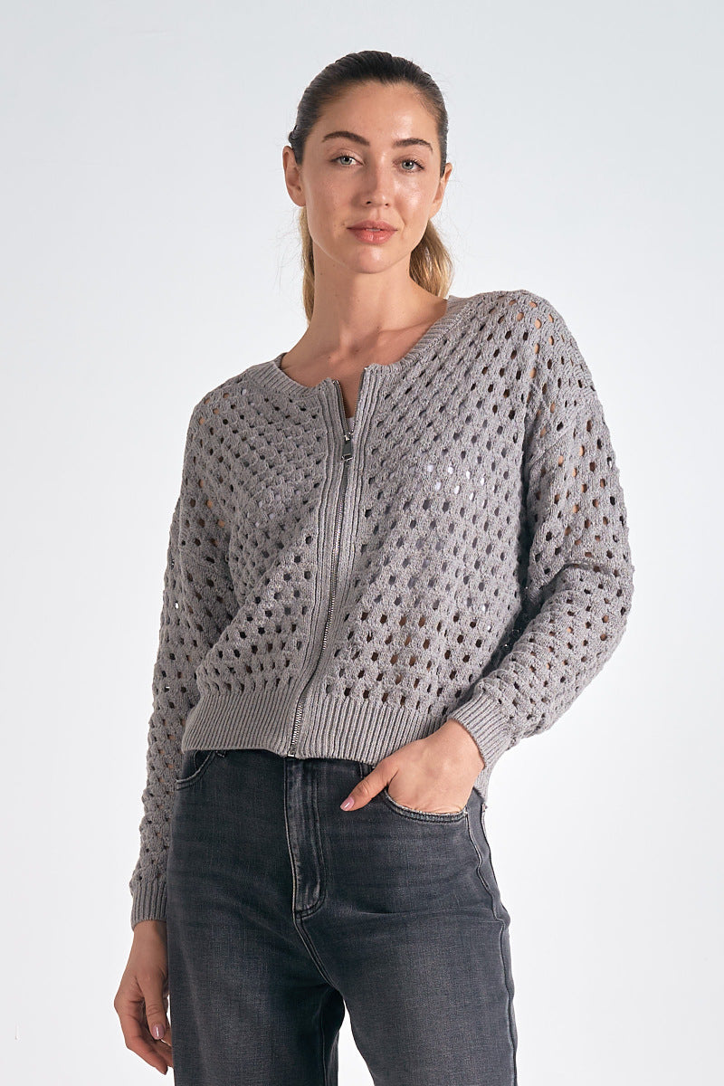 Elena | Elegant And Breathable Open Knit Cardigan 1