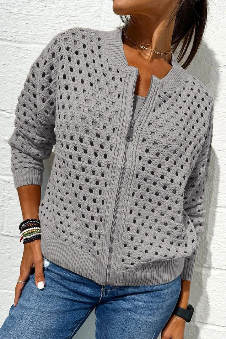 Elena | Elegant And Breathable Open Knit Cardigan 10