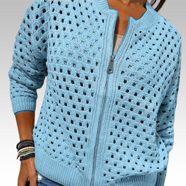 Elena | Elegant And Breathable Open Knit Cardigan 12