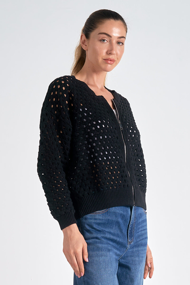 Elena | Elegant And Breathable Open Knit Cardigan 2
