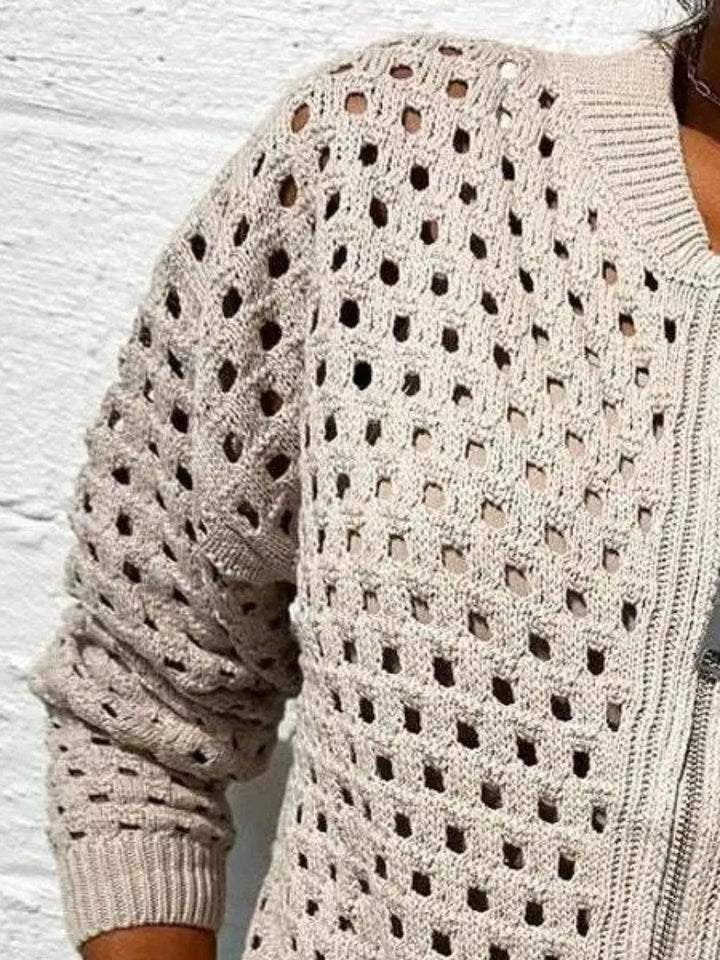 Elena | Elegant And Breathable Open Knit Cardigan 4
