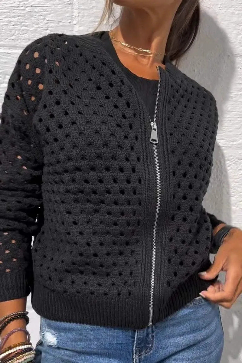 Elena | Elegant And Breathable Open Knit Cardigan 6