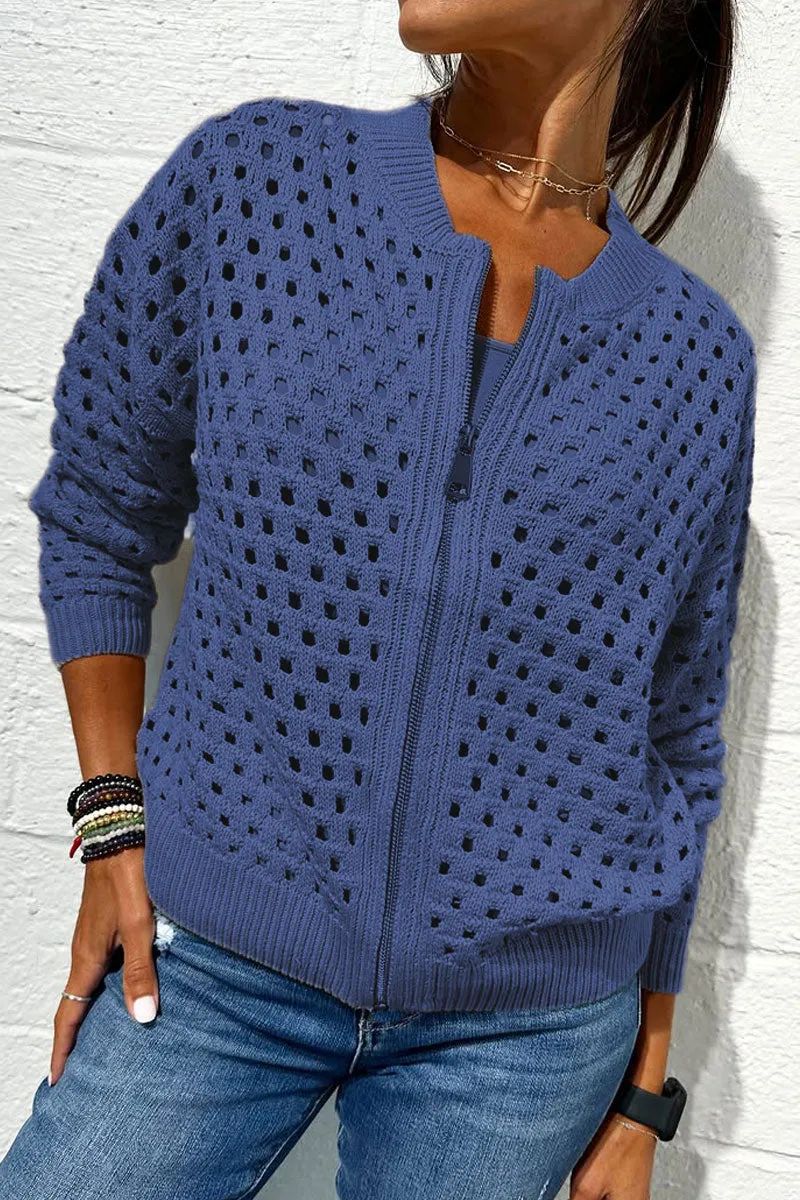 Elena | Elegant And Breathable Open Knit Cardigan 7