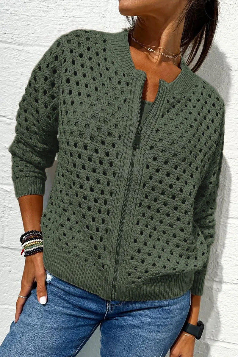 Elena | Elegant And Breathable Open Knit Cardigan 8