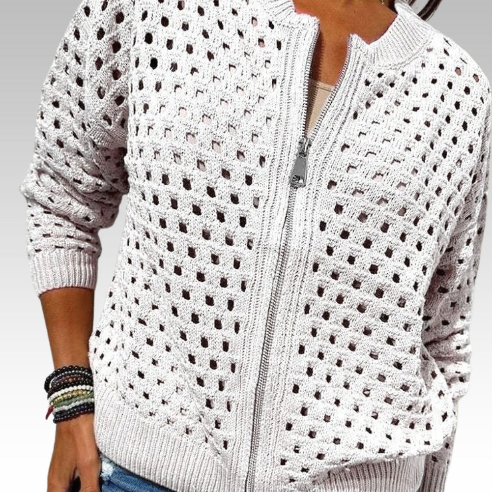 Elena | Elegant And Breathable Open Knit Cardigan 9