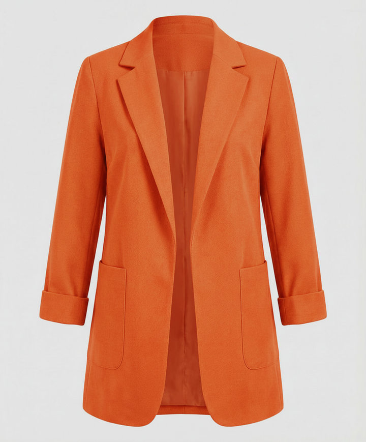 Elena | Elegant Tailored Longline Open Blazer 6