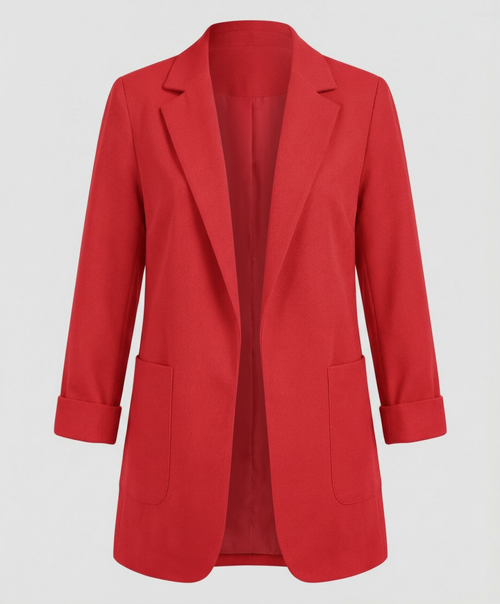 Elena | Elegant Tailored Longline Open Blazer 8