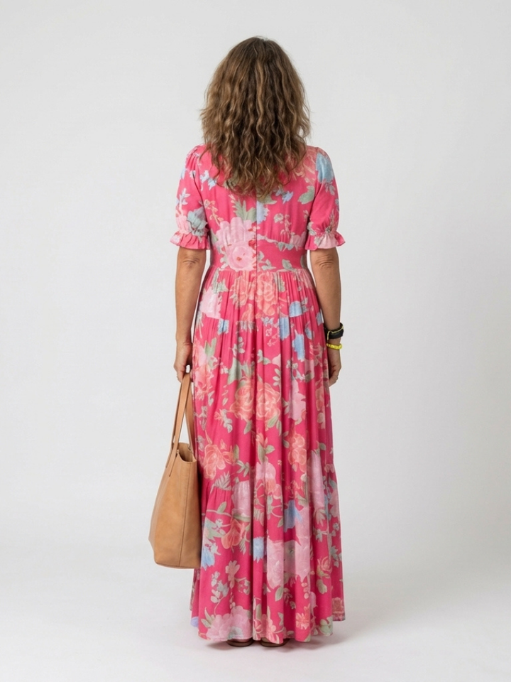 Elena | Graceful and Elegant Floral Pleated Maxi Dress 7