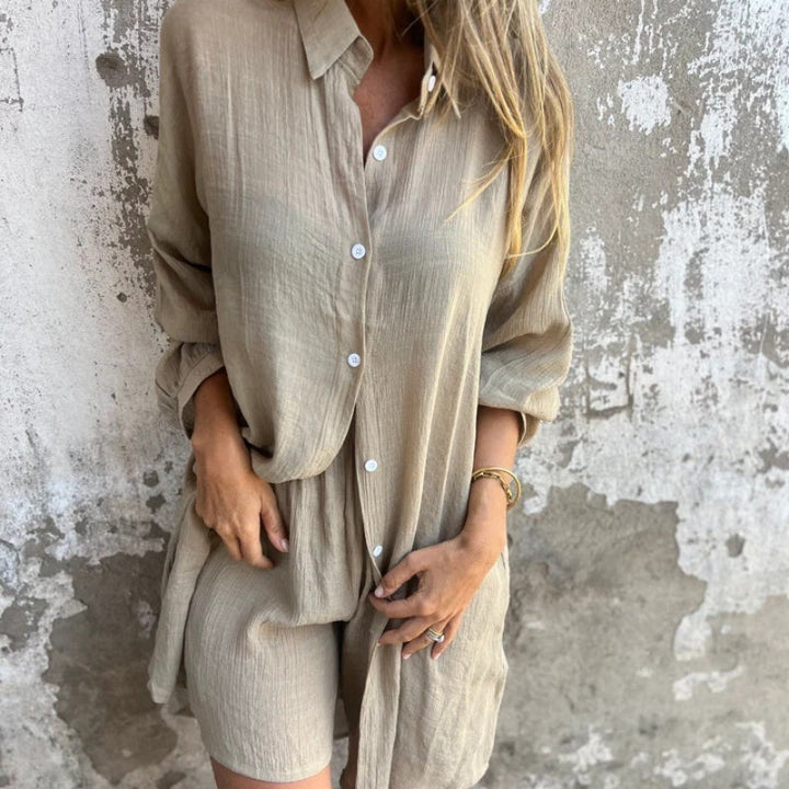 Elena | Premium Relaxed Linen-Blend Co-ord Set 0