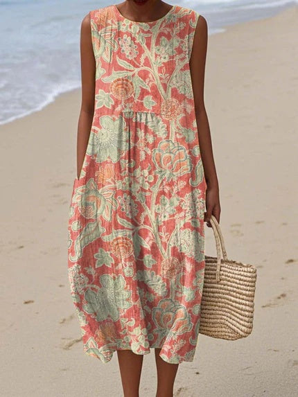 Elina | Light and elegant sleeveless midi dress 0