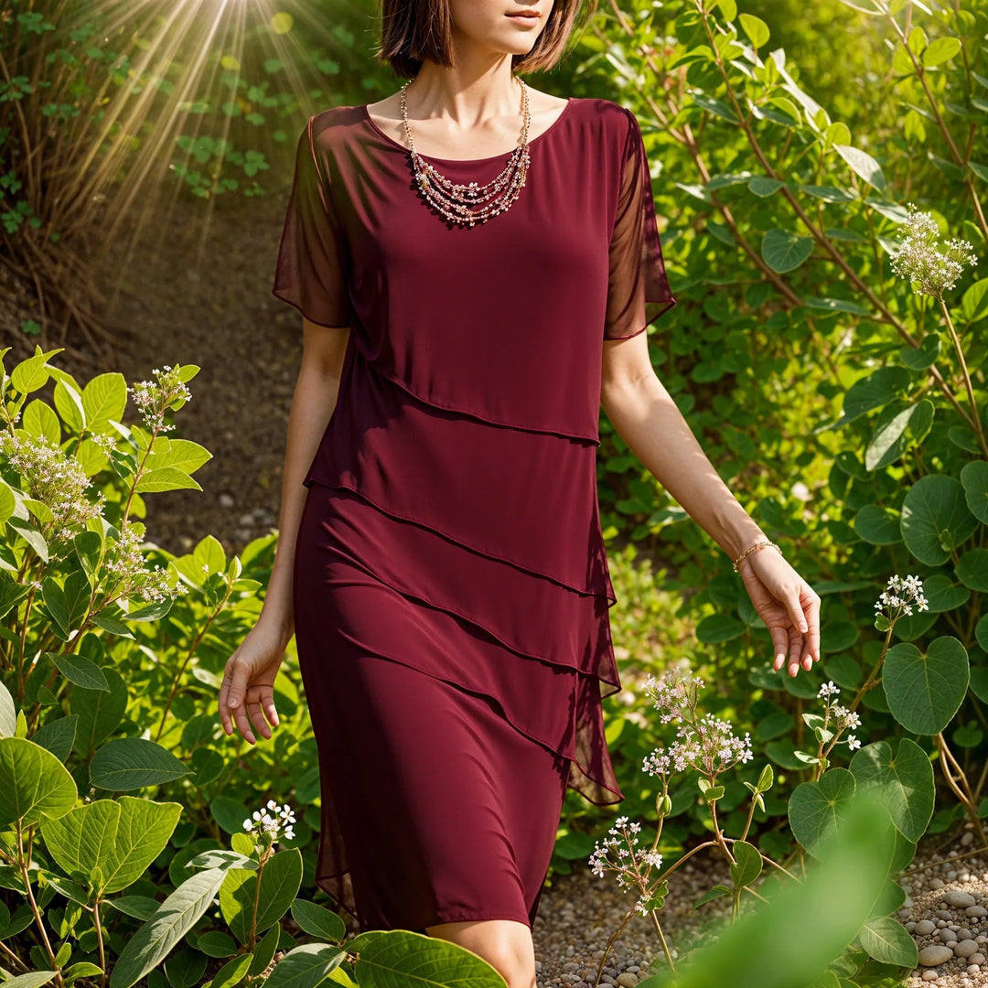 Elise | Elegant Multi-Layered Asymmetrical Cocktail Dress 4