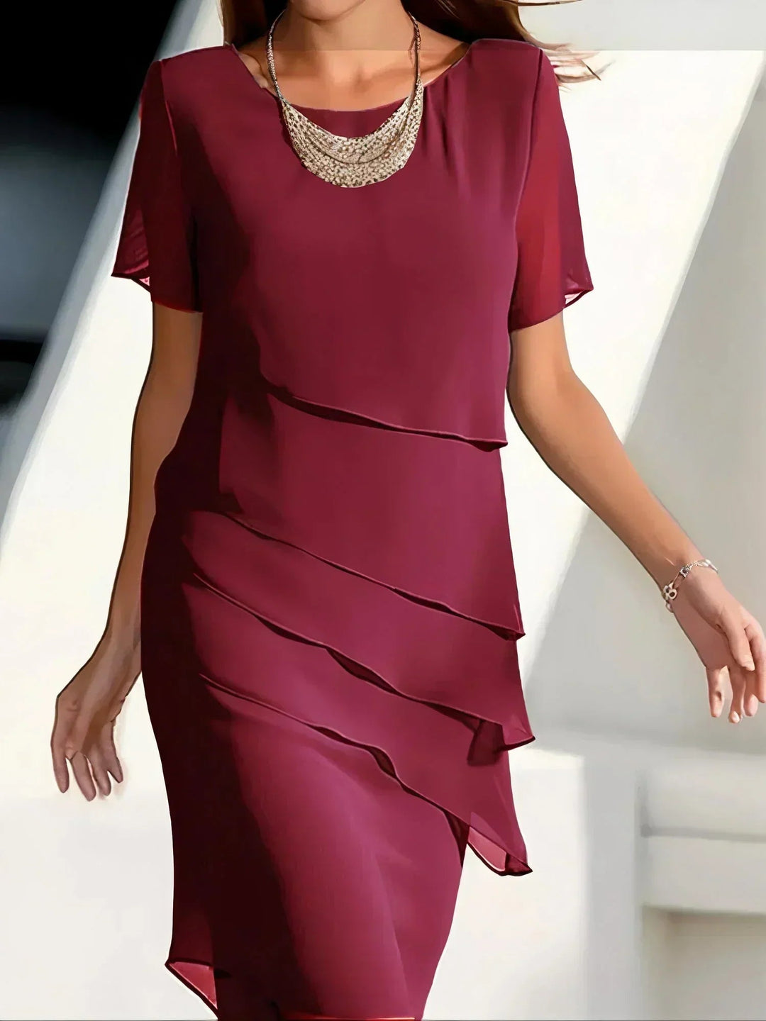 Elise | Elegant Multi-Layered Asymmetrical Cocktail Dress 5