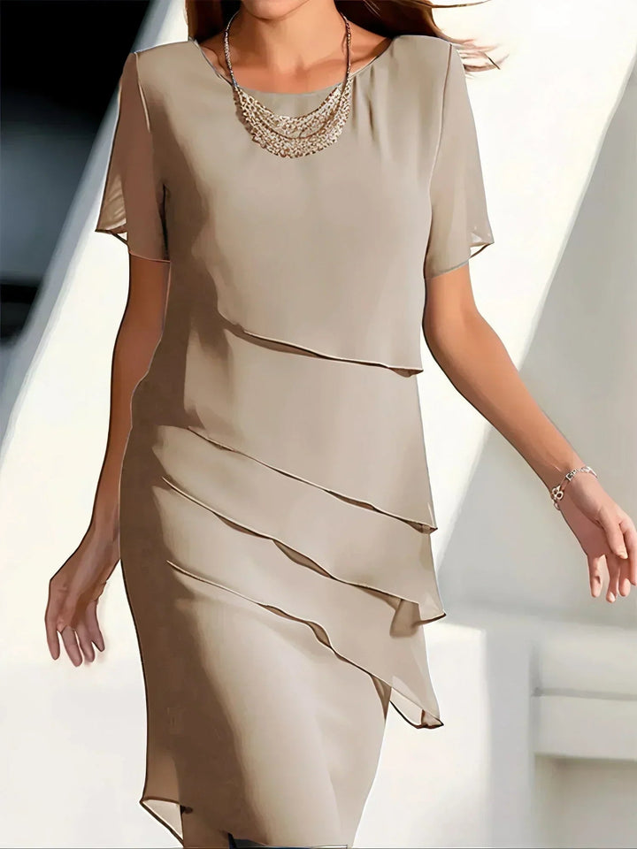 Elise | Elegant Multi-Layered Asymmetrical Cocktail Dress 6