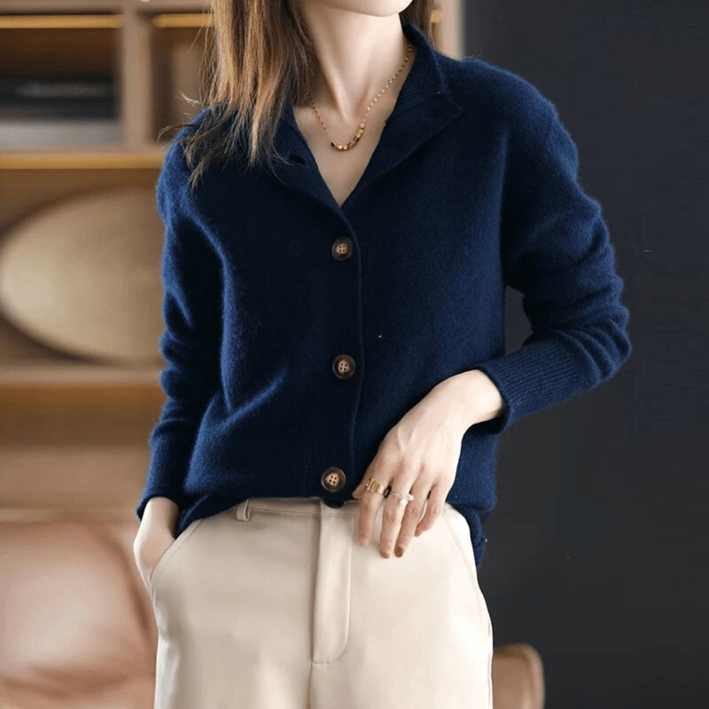 Elise | Women's Cashmere Cardigan Loose Fit Elegant Layering 4
