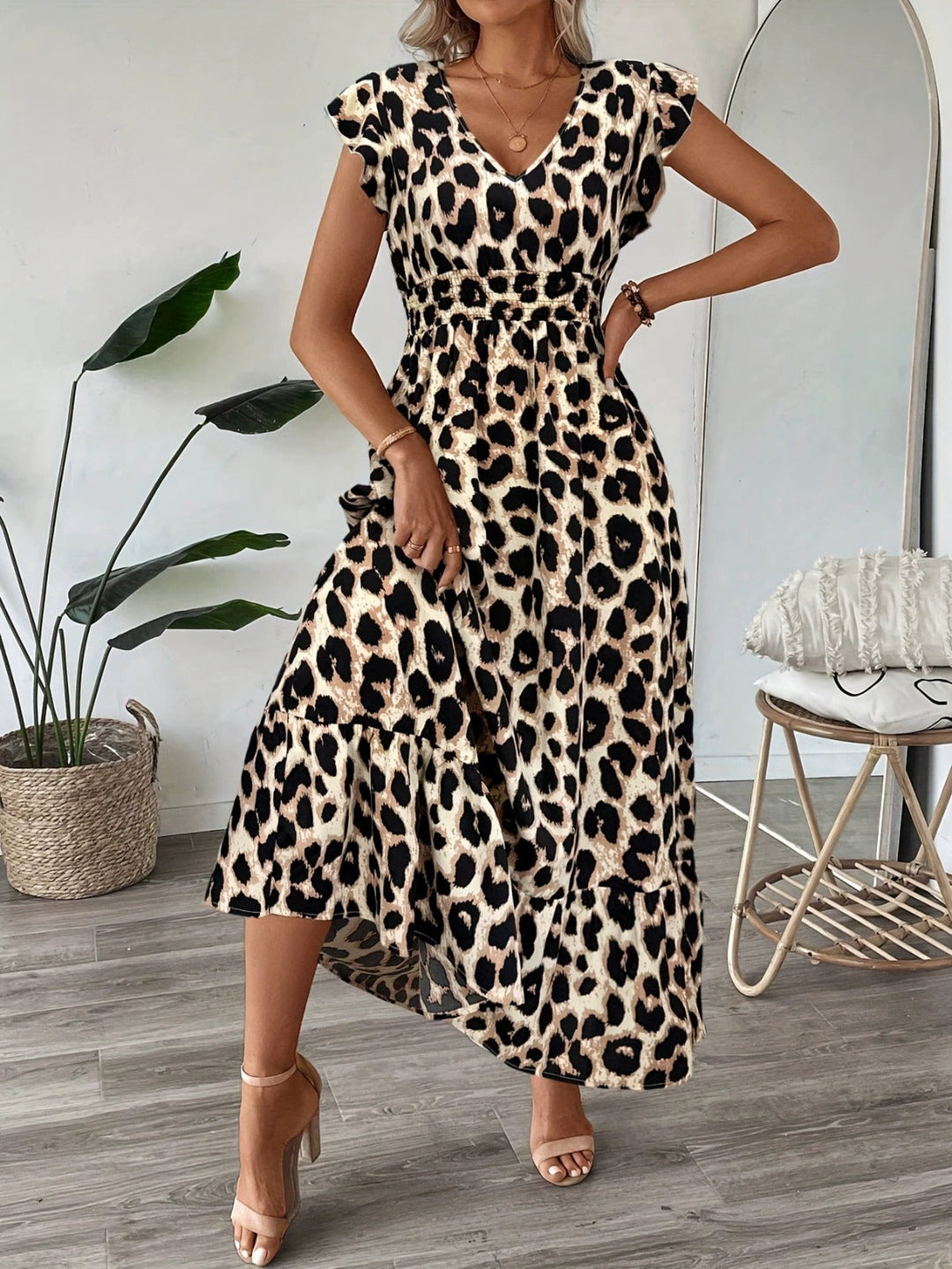 Eliza | Elegant Graphic Print A-Line Midi Dress 10