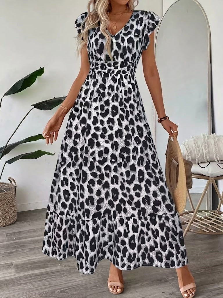Eliza | Elegant Graphic Print A-Line Midi Dress 11