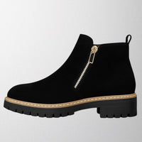 Audrey | Modern And Timeless Round Toe Boots With Side Zip