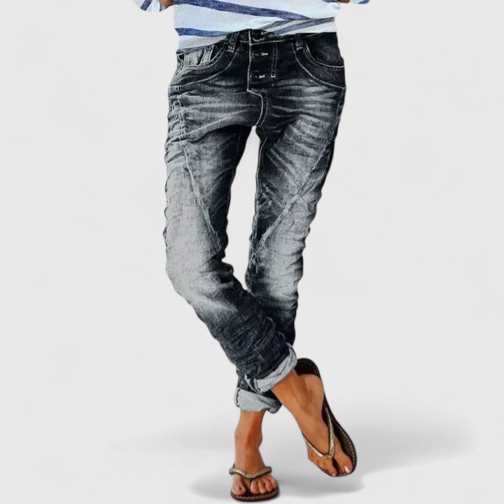 Elizabeth | Distressed Wide Leg Women’s Jeans 0