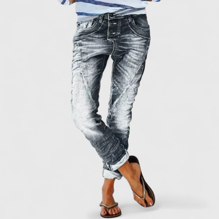 Elizabeth | Distressed Wide Leg Women’s Jeans 6