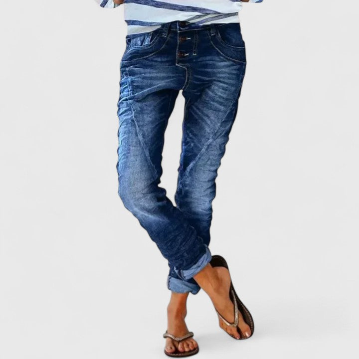 Elizabeth | Distressed Wide Leg Women’s Jeans 7