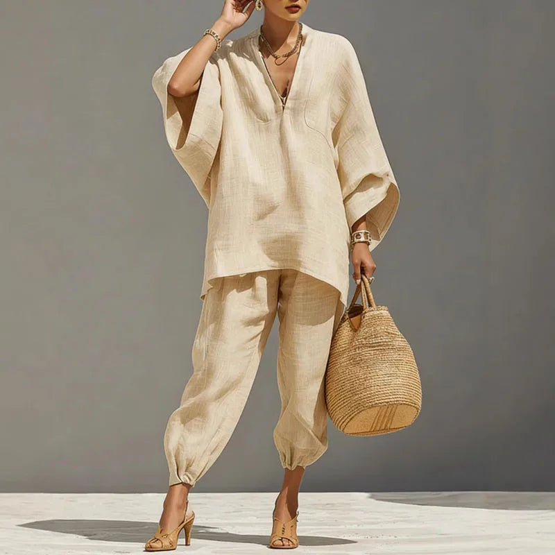 Elizabeth | Elegant Batwing Sleeve Two-Piece Set 0