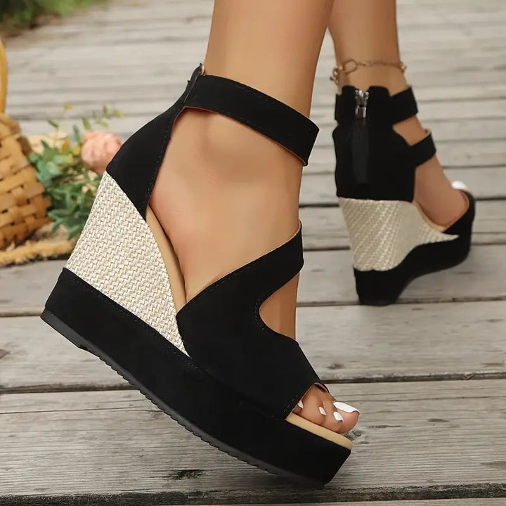 Elsa | Evangeline Elegant Platform Wedge Sandals 3