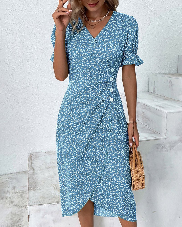Elsie | Elegant And Flowing Midi Wrap Dress 1