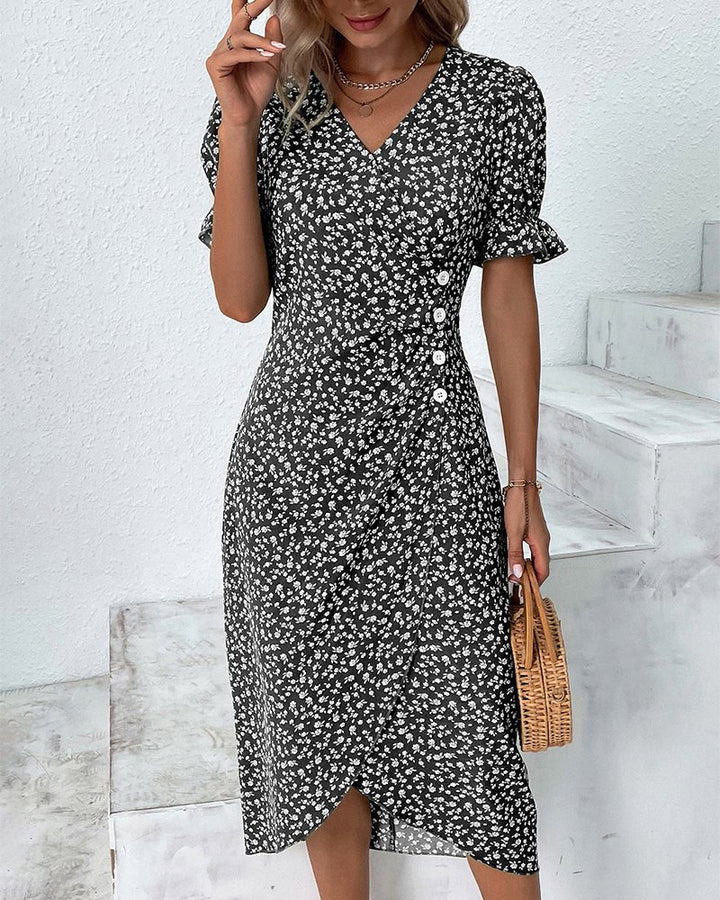 Elsie | Elegant And Flowing Midi Wrap Dress 2