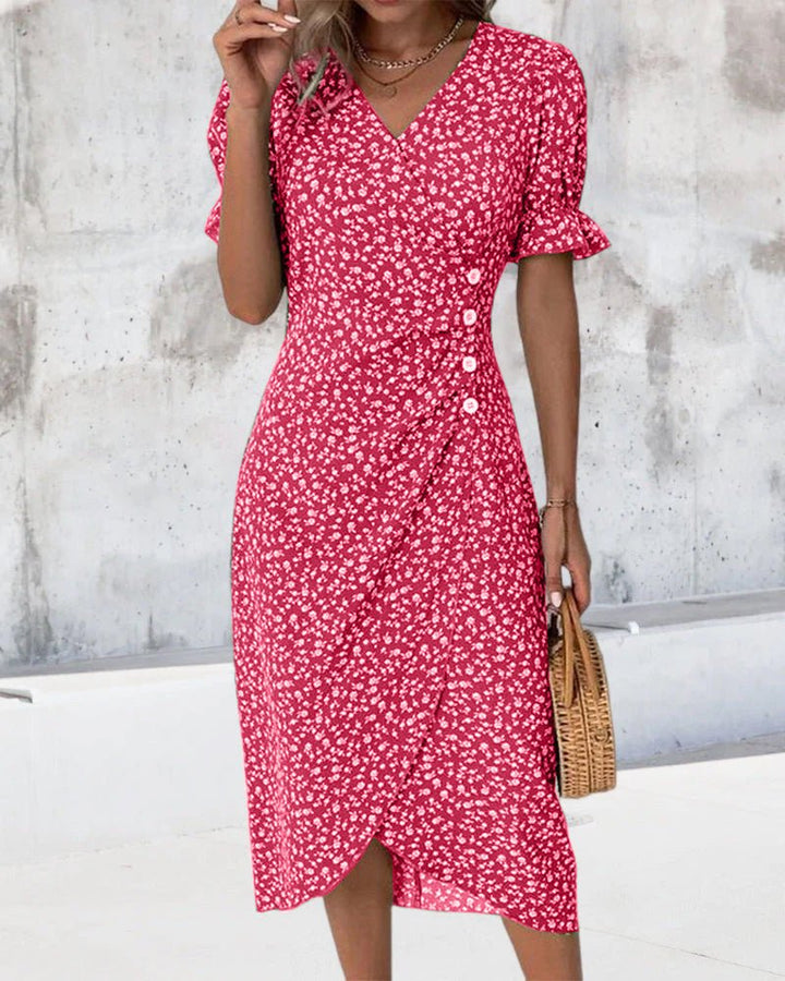 Elsie | Elegant And Flowing Midi Wrap Dress 3