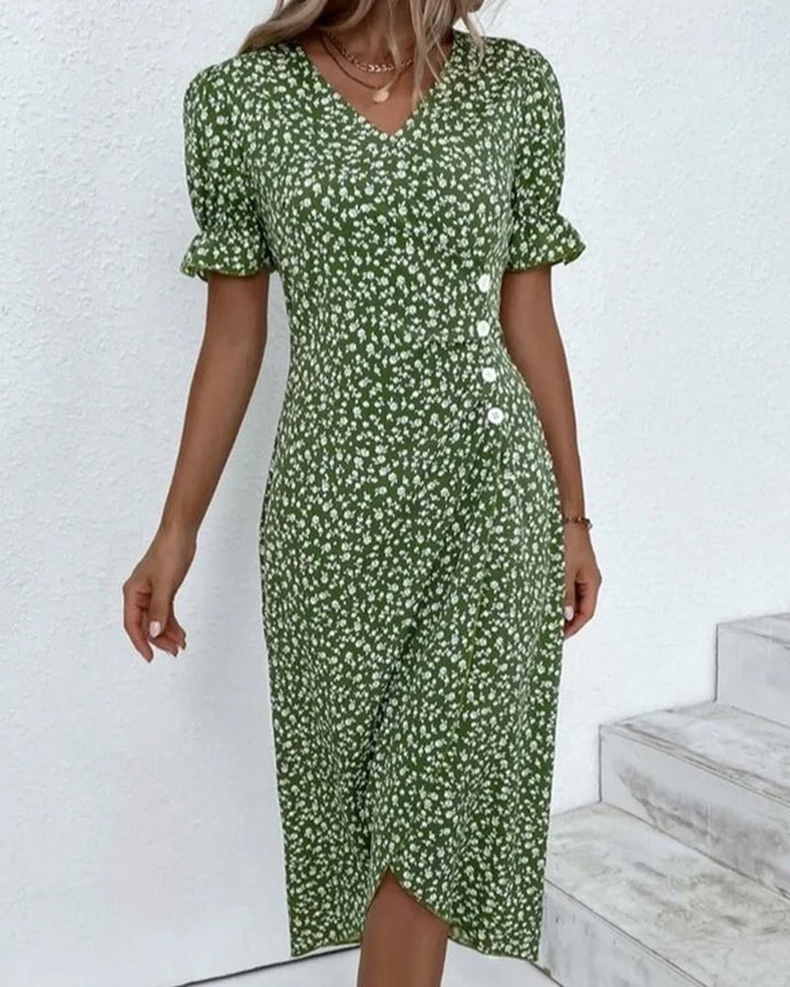 Elsie | Elegant And Flowing Midi Wrap Dress 4