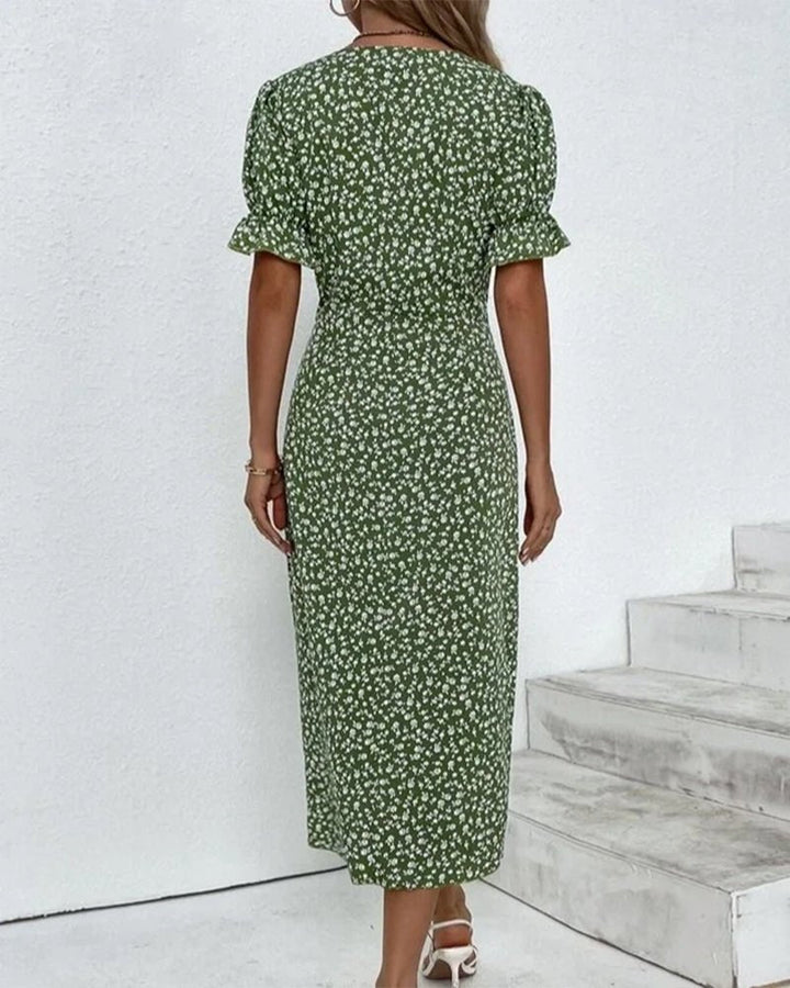 Elsie | Elegant And Flowing Midi Wrap Dress 5