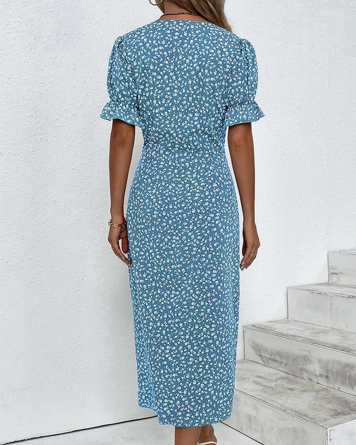 Elsie | Elegant And Flowing Midi Wrap Dress 7