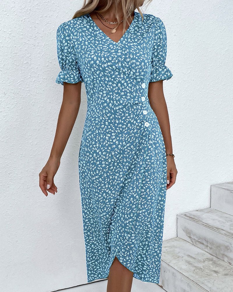 Elsie | Elegant And Flowing Midi Wrap Dress 8