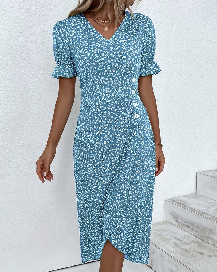 Elsie | Elegant And Flowing Midi Wrap Dress 8